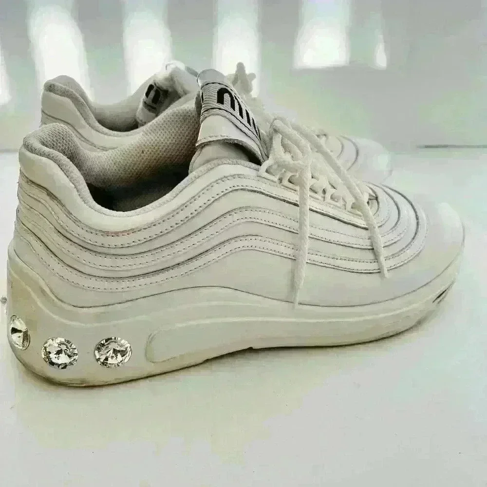 Miu Miu Crystal-Embellished Chunky Sneakers - Picture 9 of 9